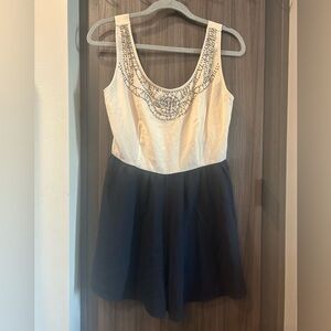 Rhinestone Shorts Romper, Size M